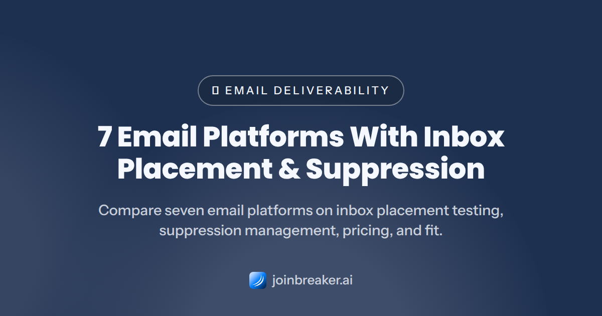 7 Email Platforms With Inbox Placement & Suppression — compare email platforms that include inbox placement testing and suppression management