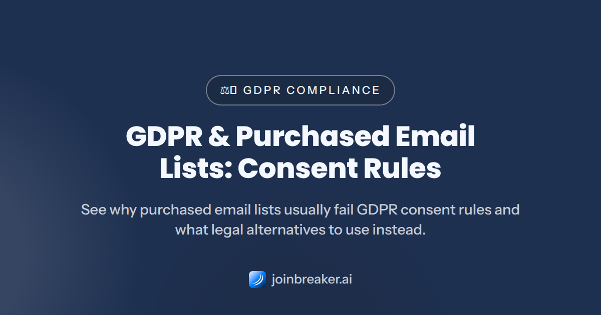 GDPR & Purchased Email Lists: Consent Rules 2026 — gdpr purchased email list marketing consent requirements