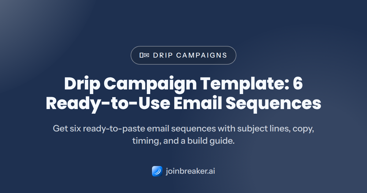 Drip Campaign Template: 6 Ready-to-Use Email Sequences
