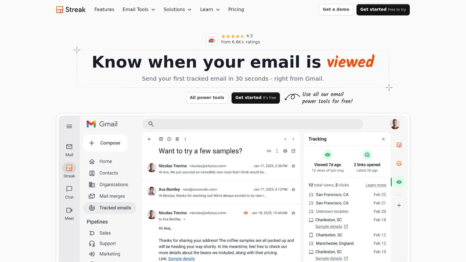 Streak Email Tracking for Gmail