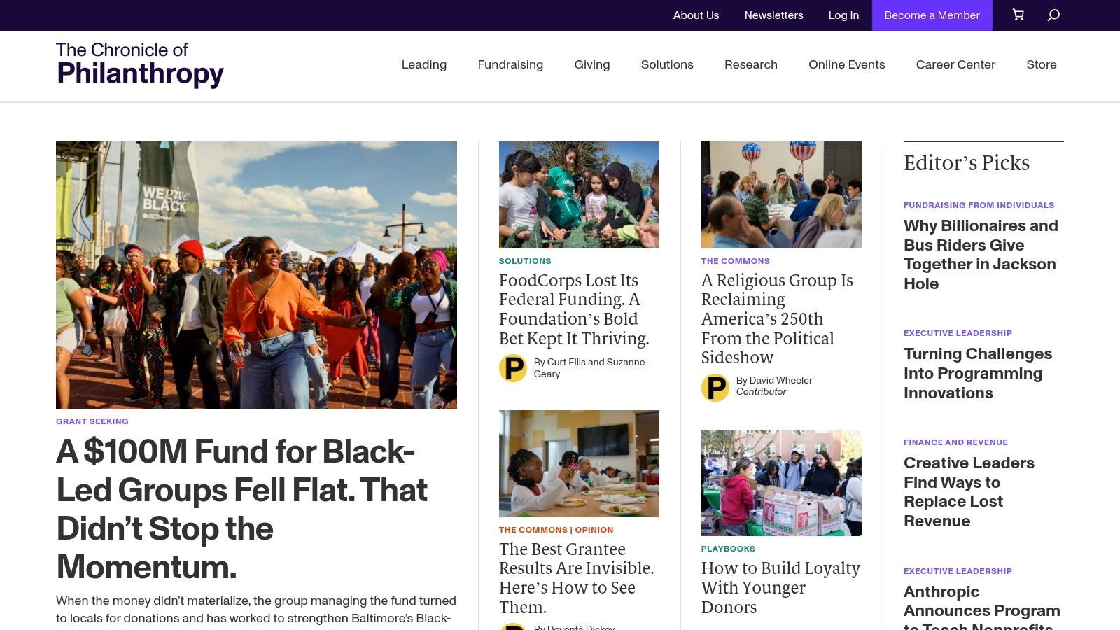 The Chronicle of Philanthropy – Philanthropy Today