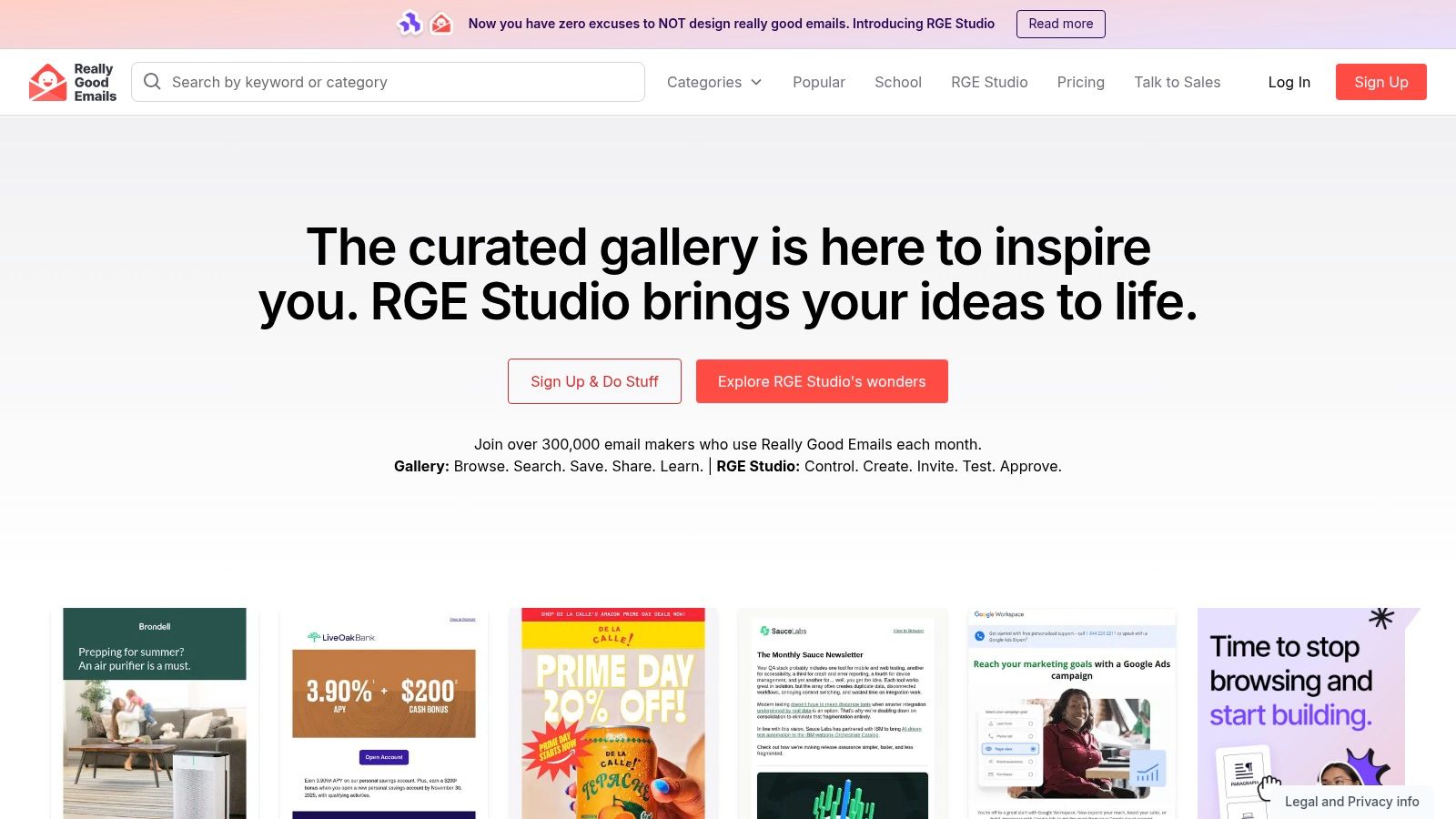 Really Good Emails (RGE Studio + Gallery)