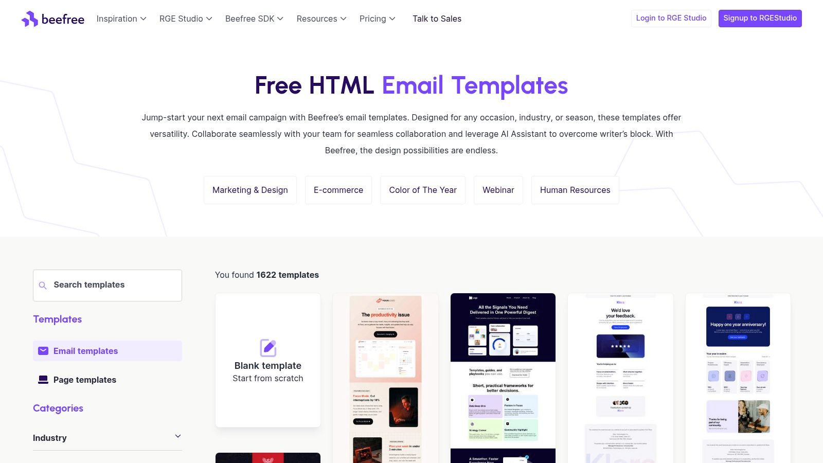 Beefree (formerly BEE) – Free HTML Email Templates